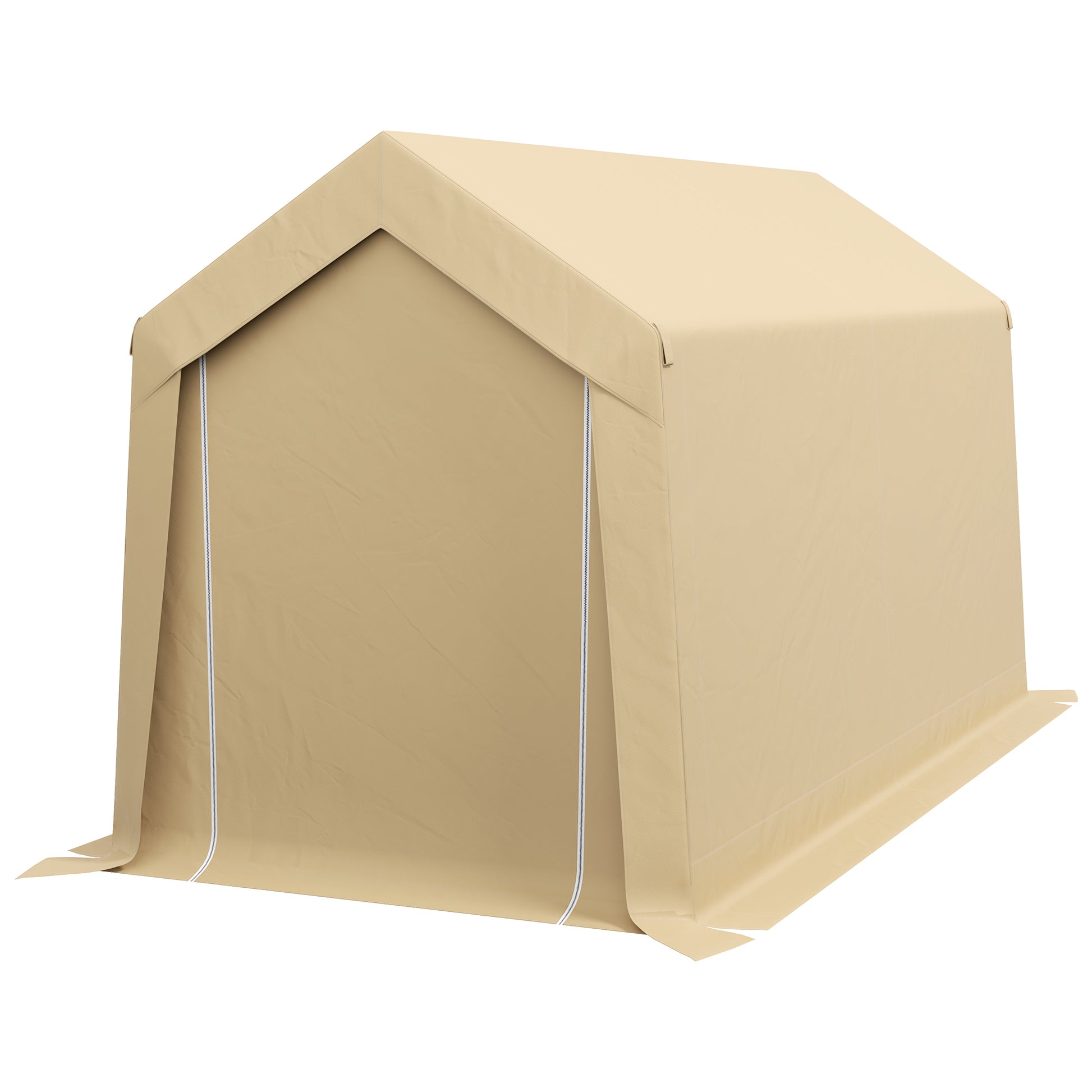 Garden Shed, Storage Tent, 2 x 3.6m, Waterproof and Anti-UV, Galvanized Steel Frame and Large Door, Bike Garage Shelter for Outdoor, Beige