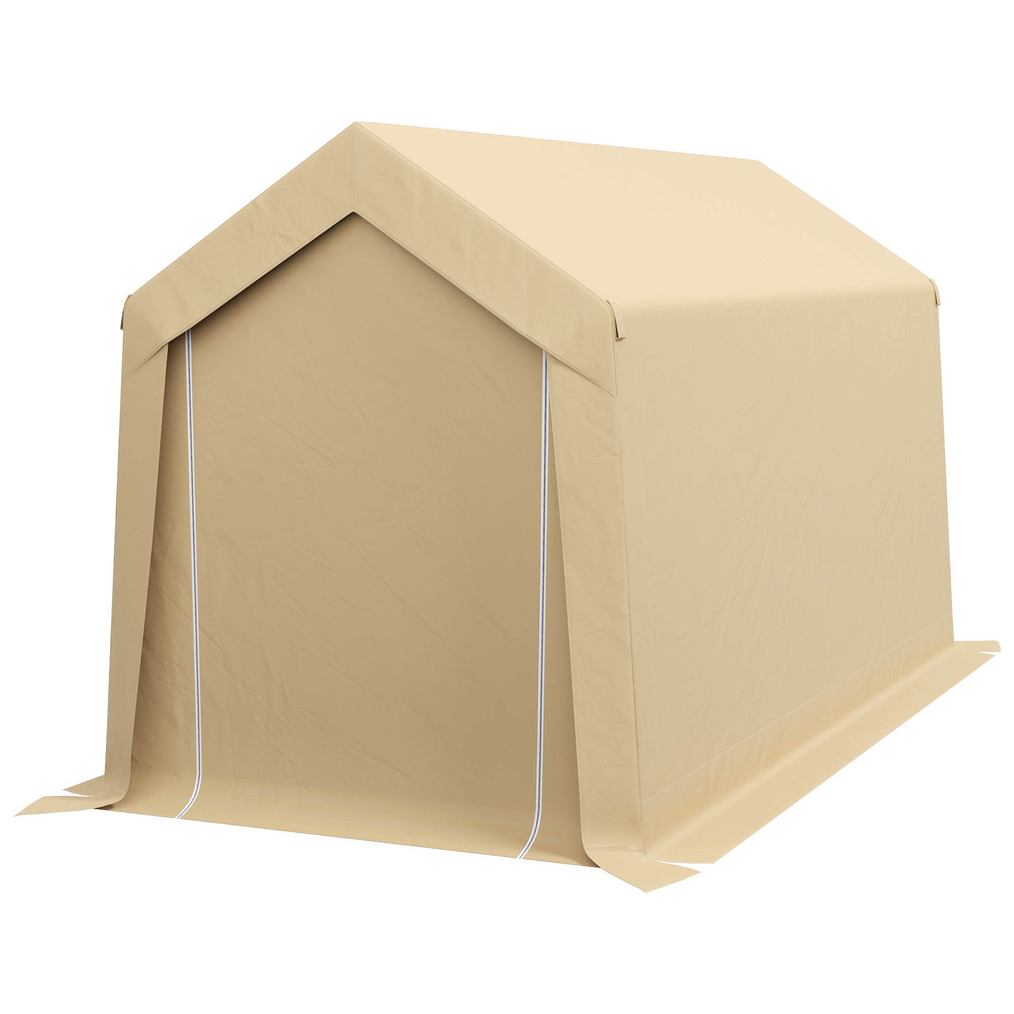 Garden Shed, Storage Tent, 2 x 3.6m, Waterproof and Anti-UV, Galvanized Steel Frame and Large Door, Bike Garage Shelter for Outdoor, Beige