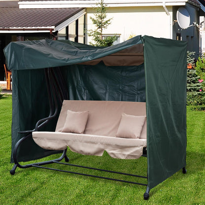 Hollywood Swing Cover 3 Seater, Water-Resistant Winterproof Protective Cover for Garden Swing, UV-Resistant Tarpaulin, Tear-Resistant 600D Oxford Fabric, 205x124x164cm Dark Green