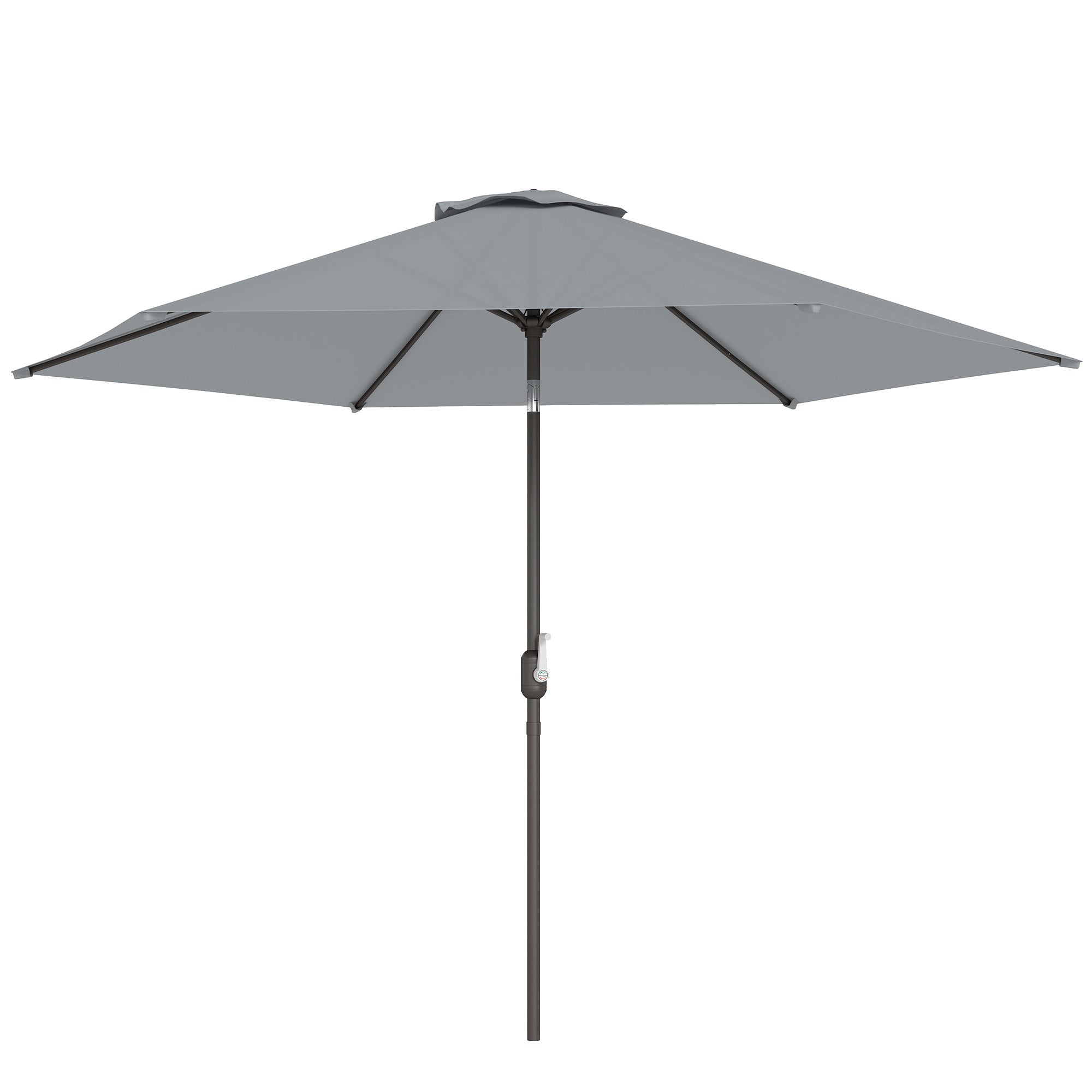 9.7 ft (295 cm) Tilting Patio Umbrella with Crank and Cover — Wind-Resistant, Vented Market Umbrella for Garden, Balcony, Terrace, Gray