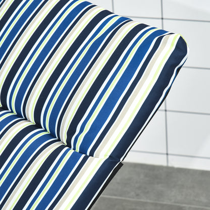 Folding Sun Lounger with 6-Position Adjustable Backrest, High Comfort, Mattress, and Armrests, Steel Polyester Multicolor