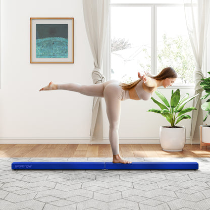 SPORTNOW Foldable Gymnastics Beam 210 cm in Velvet, Balance Beam with Non-Slip Base, Gymnastics Training Equipment for Kids and Adults, Blue