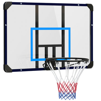 SPORTNOW Basketball Hoop with Backboard, Outdoor Basketball Board with Ø45 cm Steel Rim and Net, Wall Mounted, Basketball Board for Kids Teenagers Adults, Blue