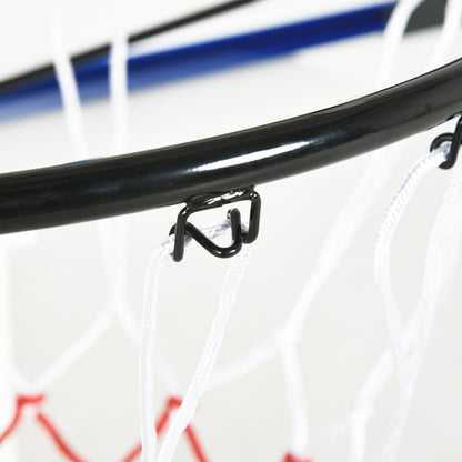SPORTNOW Basketball Hoop with Backboard, Outdoor Basketball Board with Ø45 cm Steel Rim and Net, Wall Mounted, Basketball Board for Kids Teenagers Adults, Blue