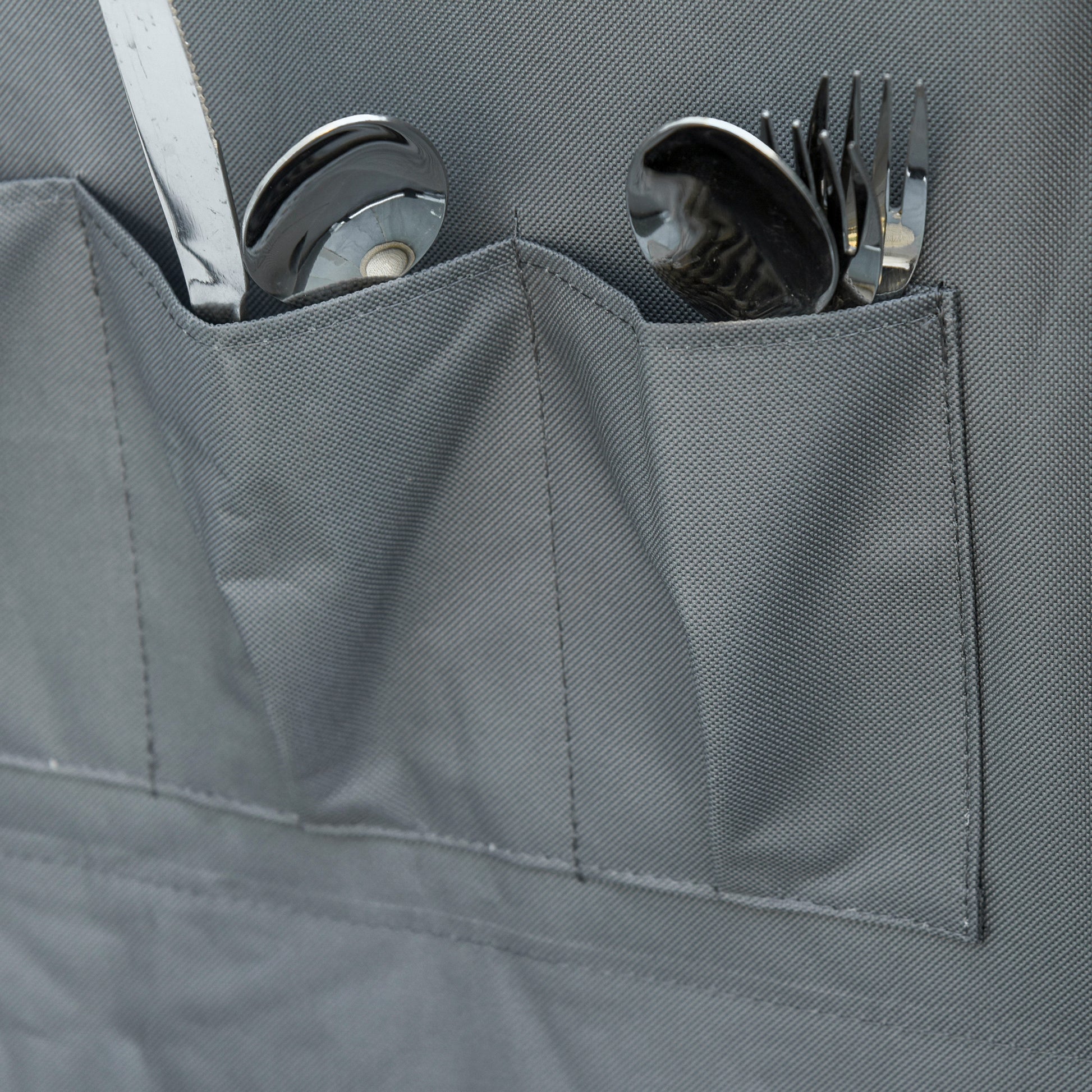 Foldable Camping Cabinet Portable Kitchen Box with Work Surface Carry Bag 3 Shelves 600D Oxford Fabric Gray 60 x 50 x 104.5 cm