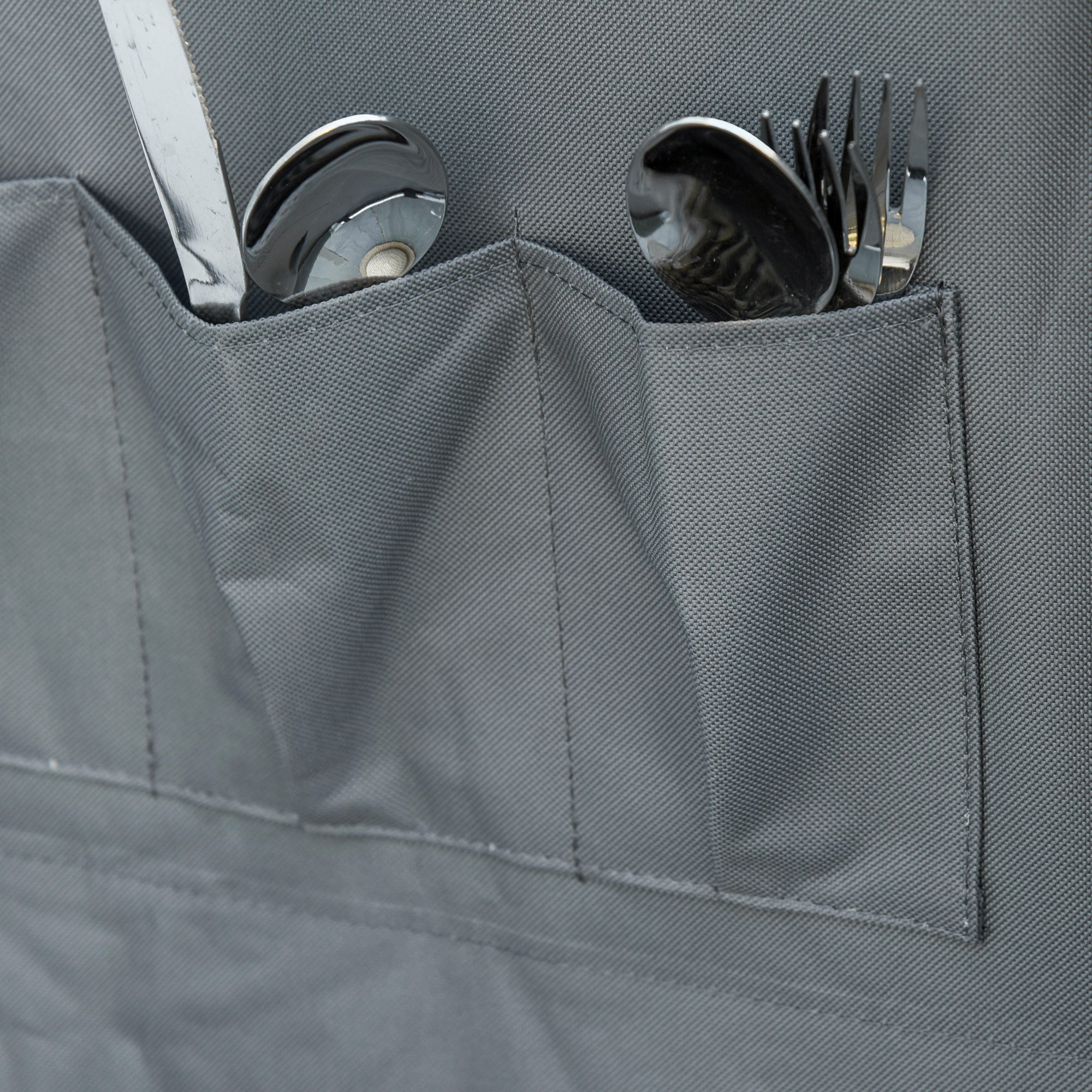 Foldable Camping Cabinet Portable Kitchen Box with Work Surface Carry Bag 3 Shelves 600D Oxford Fabric Gray 60 x 50 x 104.5 cm