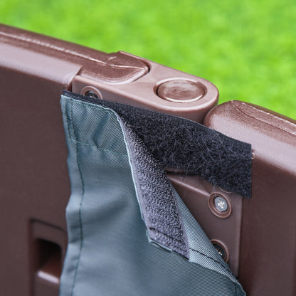 Sandbox for Kids 3+ Years Round Kids Sandbox with Cover and Seats Outdoor Sandbox Ø123x22.5 cm Brown