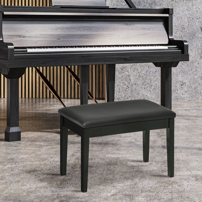 Piano Stool, Piano Bench with Hidden Storage, Pianobench with Faux Leather Cushion, Piano Chair for Piano, Keyboard, 75 x 35 x 49 cm, Black