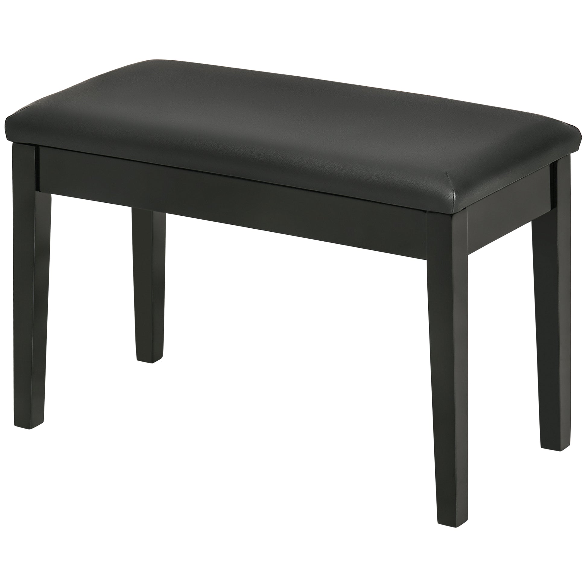 Piano Stool, Piano Bench with Hidden Storage, Pianobench with Faux Leather Cushion, Piano Chair for Piano, Keyboard, 75 x 35 x 49 cm, Black