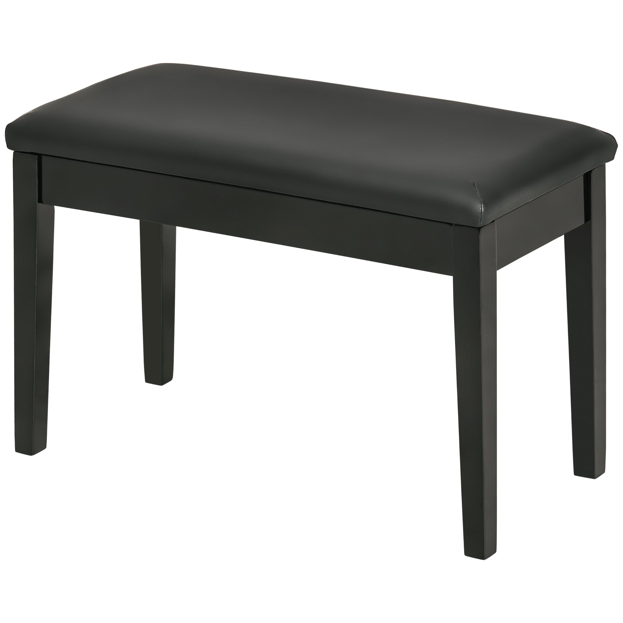 Piano Stool, Piano Bench with Hidden Storage, Pianobench with Faux Leather Cushion, Piano Chair for Piano, Keyboard, 75 x 35 x 49 cm, Black