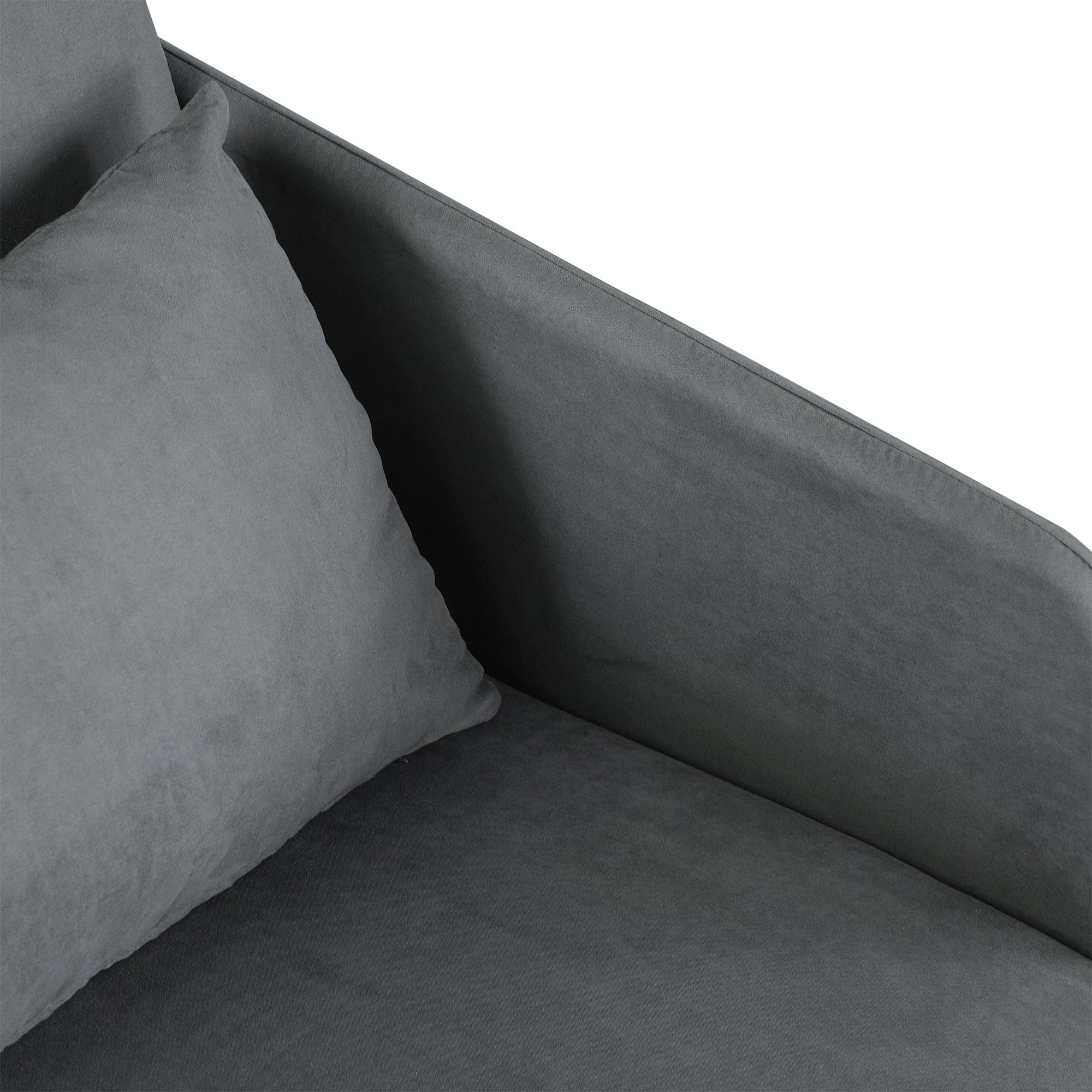 Sleeper Sofa Bed Single Sofa Washable Cover 2 Side Pockets Pillow Metal Gray 70 x 76 x 77 cm