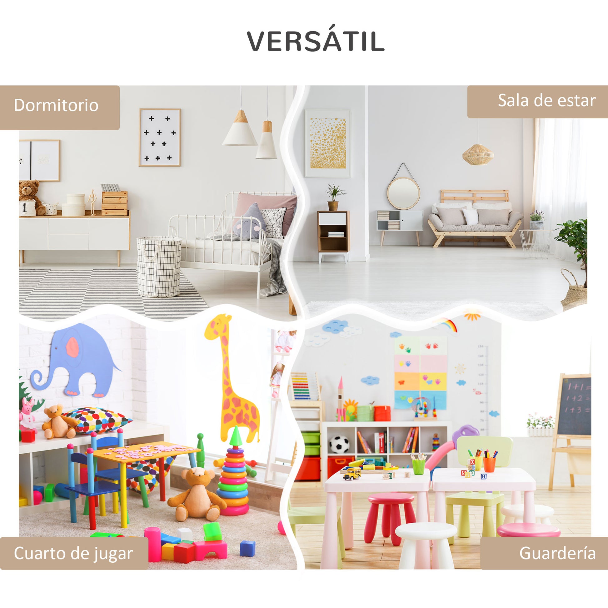 Children's Wooden Shelf with 3 Compartments, 2 Cubes, and Mobile Drawer with 4 Wheels, Kids' Bookshelf for Children's Room Playroom, 60x29.9x90 cm Gray