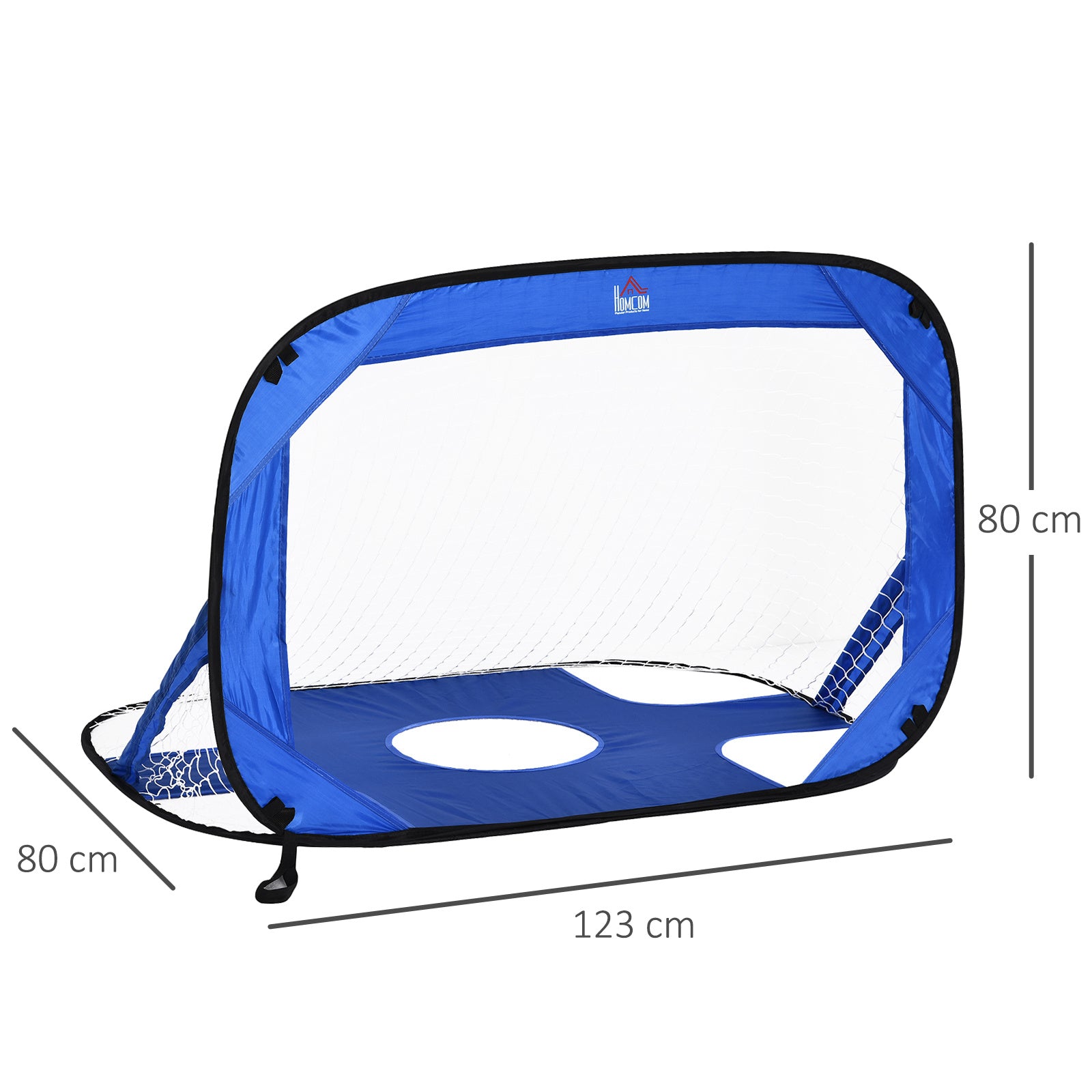 Soccer Goals, Pop Up Goal, Portable Soccer Net, 2-Piece Mini Goals, Mobile with Carry Bag, Foldable, Blue, 123 x 80 x 80 cm