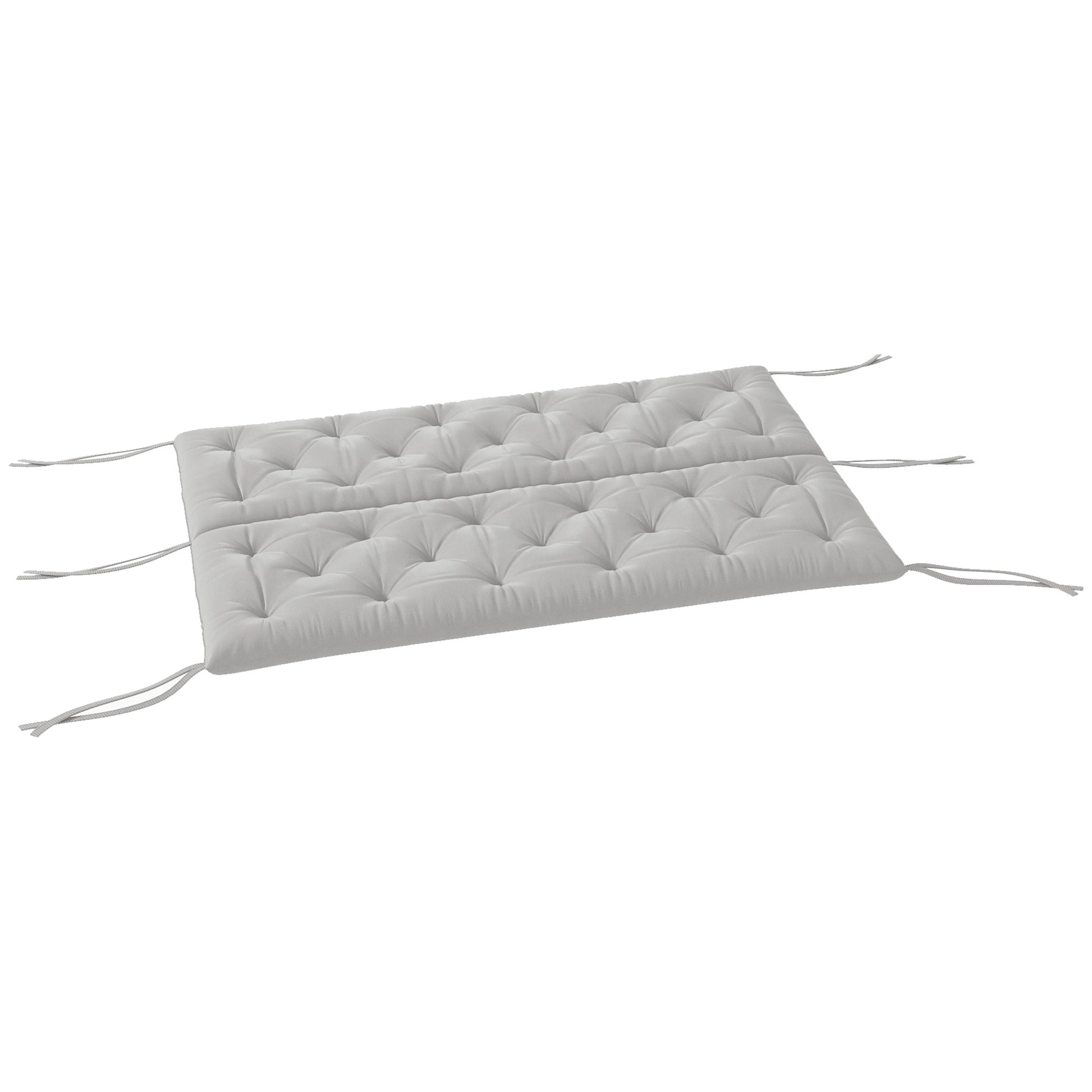3 Seater Bench Cushion 150x98x8 cm, Bench Cushion with Straps, Seat Cushion, Outdoor/Indoor Chair Cushion, Seat Pad, Seat Cushion for Garden Furniture, Window Bench, Swing Bench, Light Gray