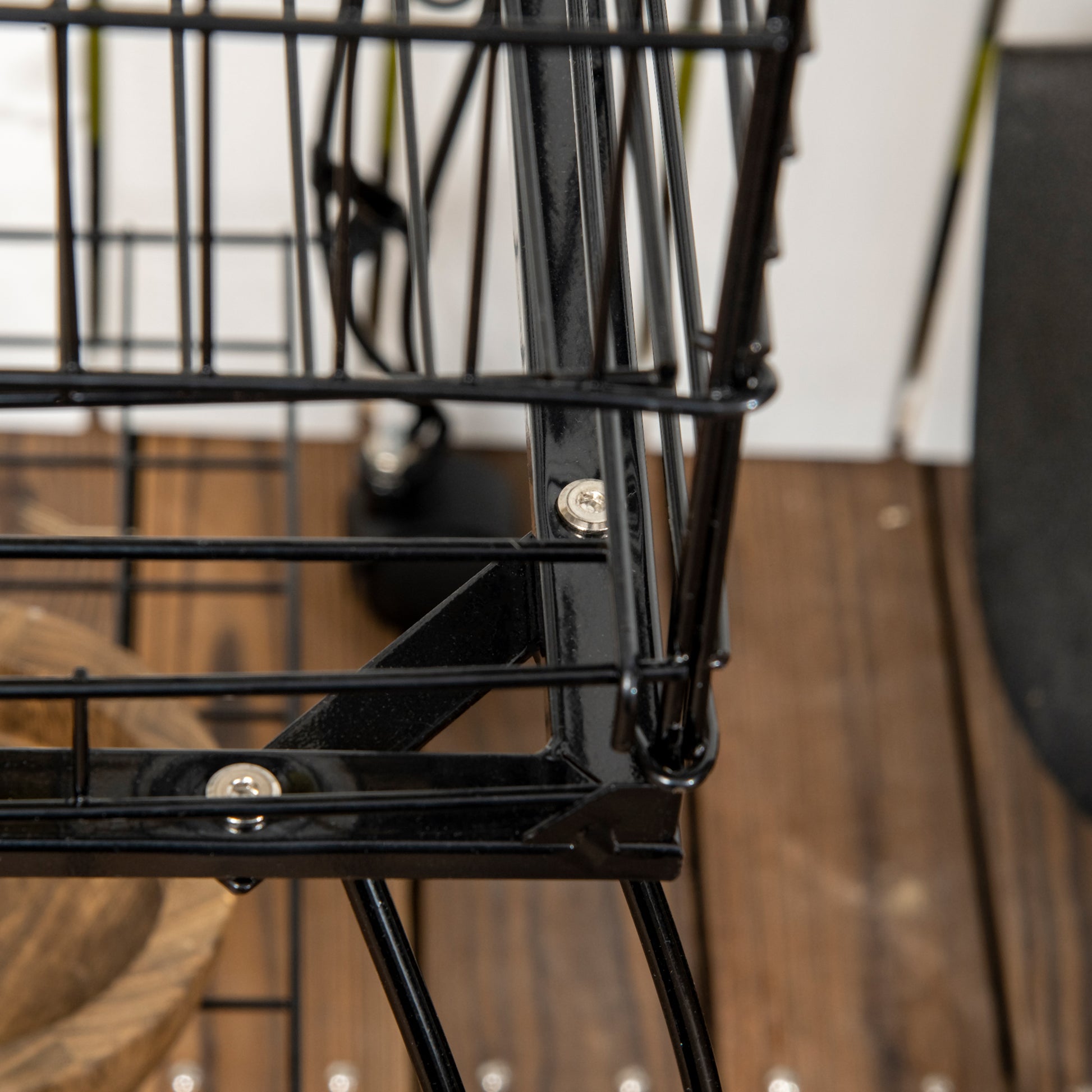 Bird Cage with Stand and Wheels Large Steel Cage with Removable Tray 4 Doors and 2 Feeders for Parrots Macaws 51x51x153 cm Black