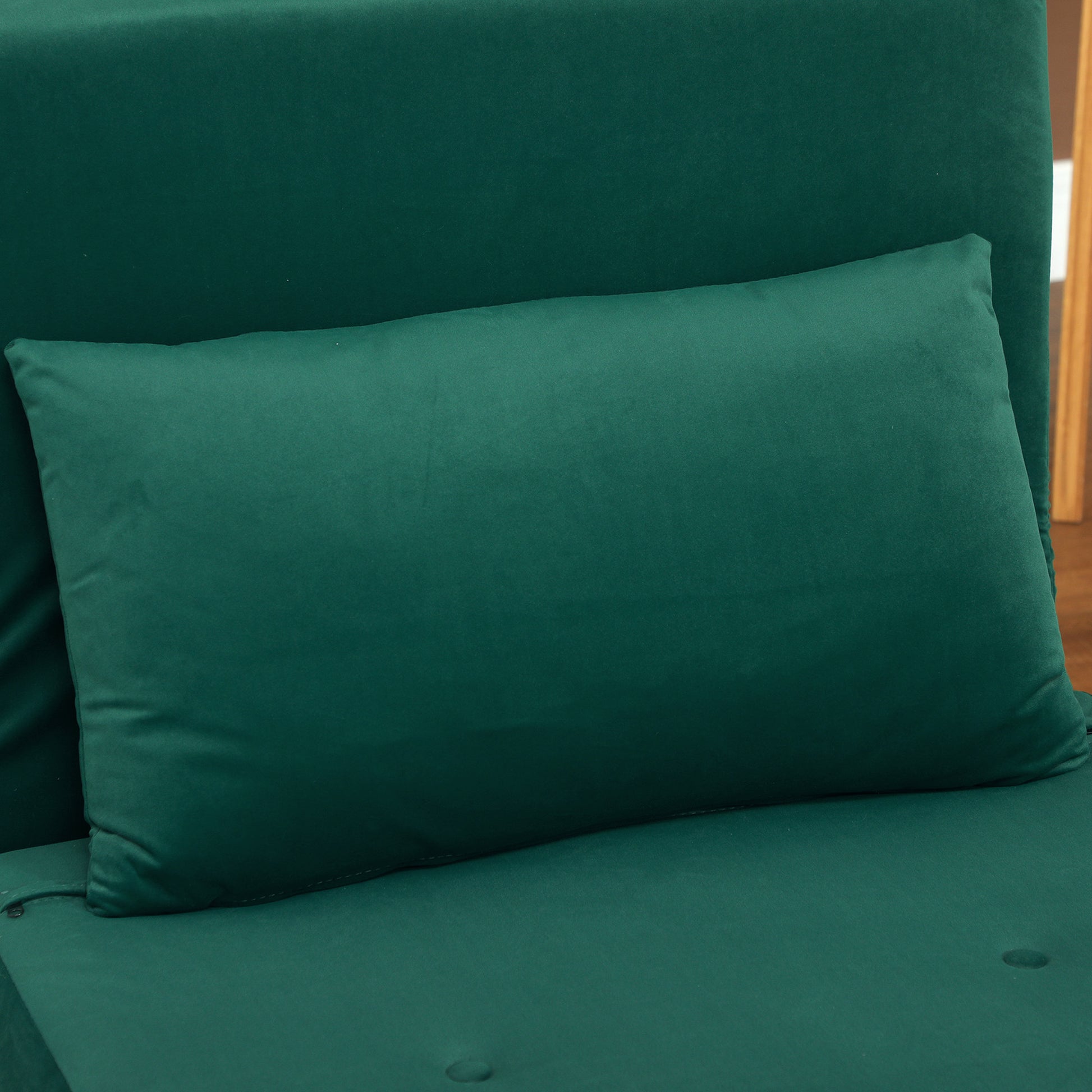 3 in 1 sleeper chair, sofa bed with bed function, lumbar pillow, foldable recliner with adjustable backrest armchair in velvet look, for living room, dark green