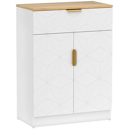 Sideboard — Accent Cabinet with Drawer & Adjustable Shelves, Modern Storage for Living Room, Kitchen, Dining Room, Hallway, White