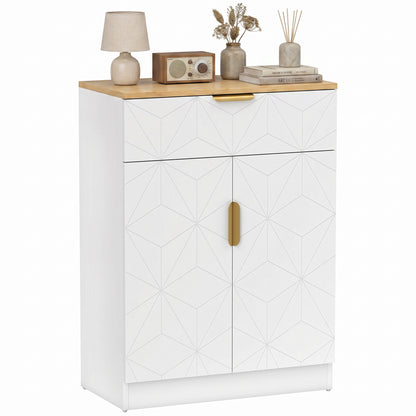 Sideboard — Accent Cabinet with Drawer & Adjustable Shelves, Modern Storage for Living Room, Kitchen, Dining Room, Hallway, White