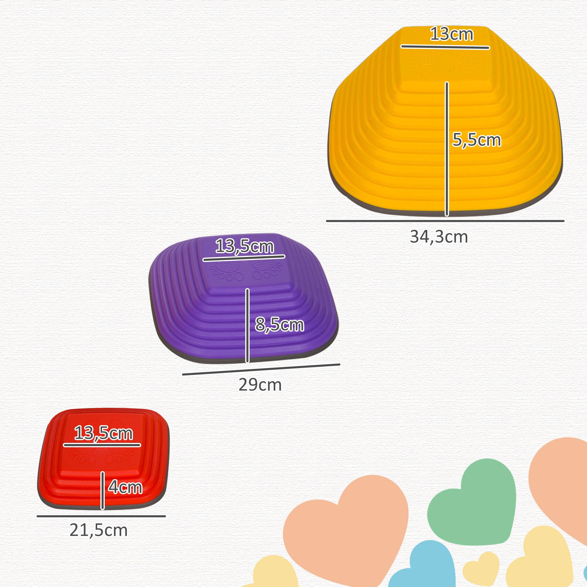 River Stones, 6-Piece Balancing Stones in Square Shape, Stackable & Non-Slip Stack Stones up to 80 kg Load Capacity, Stepping Stones for 3-8 Years, Indoors Outdoors Colorful