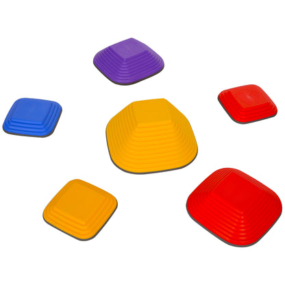 River Stones, 6-Piece Balancing Stones in Square Shape, Stackable & Non-Slip Stack Stones up to 80 kg Load Capacity, Stepping Stones for 3-8 Years, Indoors Outdoors Colorful
