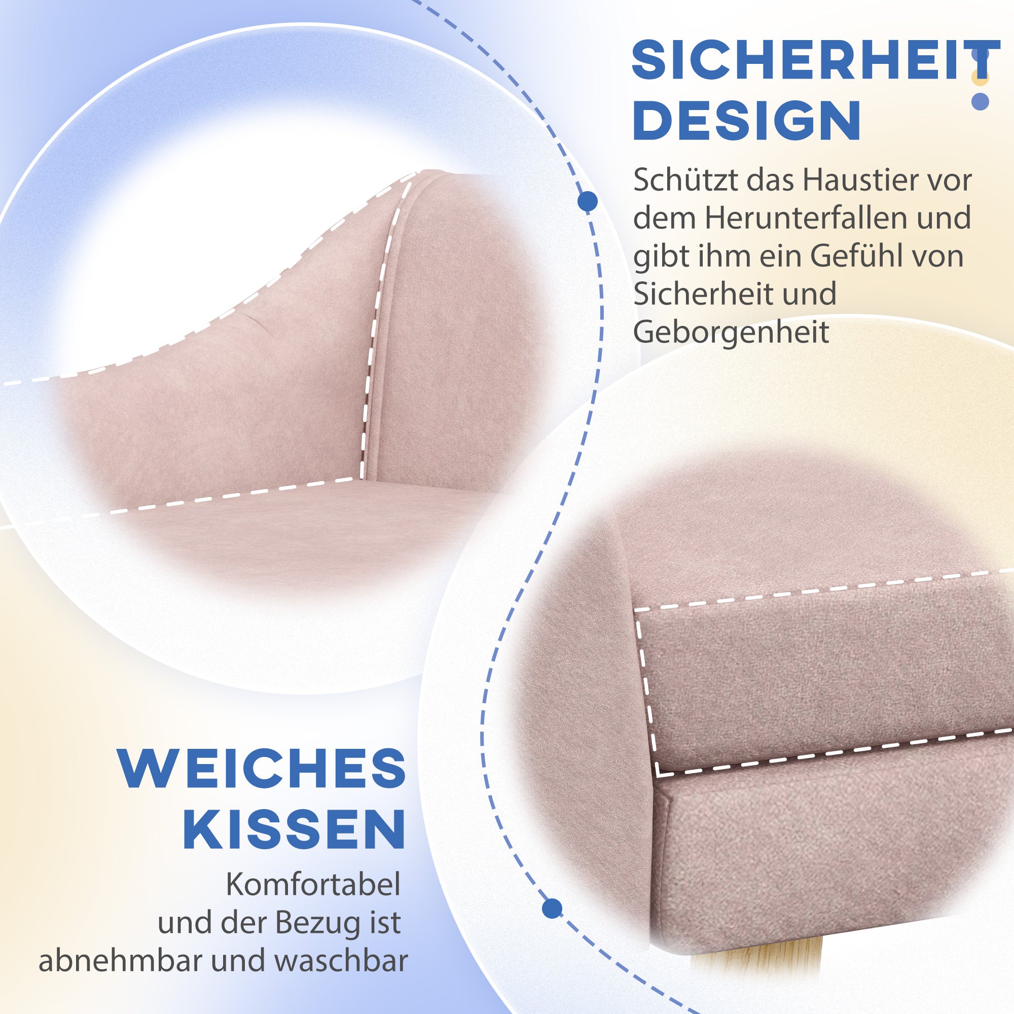 Dog Sofa Cat Sofa with Backrest, Pet Couch with Wooden Legs, Pet Sofa with Cushion, Dog Bed for Medium and Large Dogs, Velvet, Pink, 102 x 58.5 x 42.5 cm