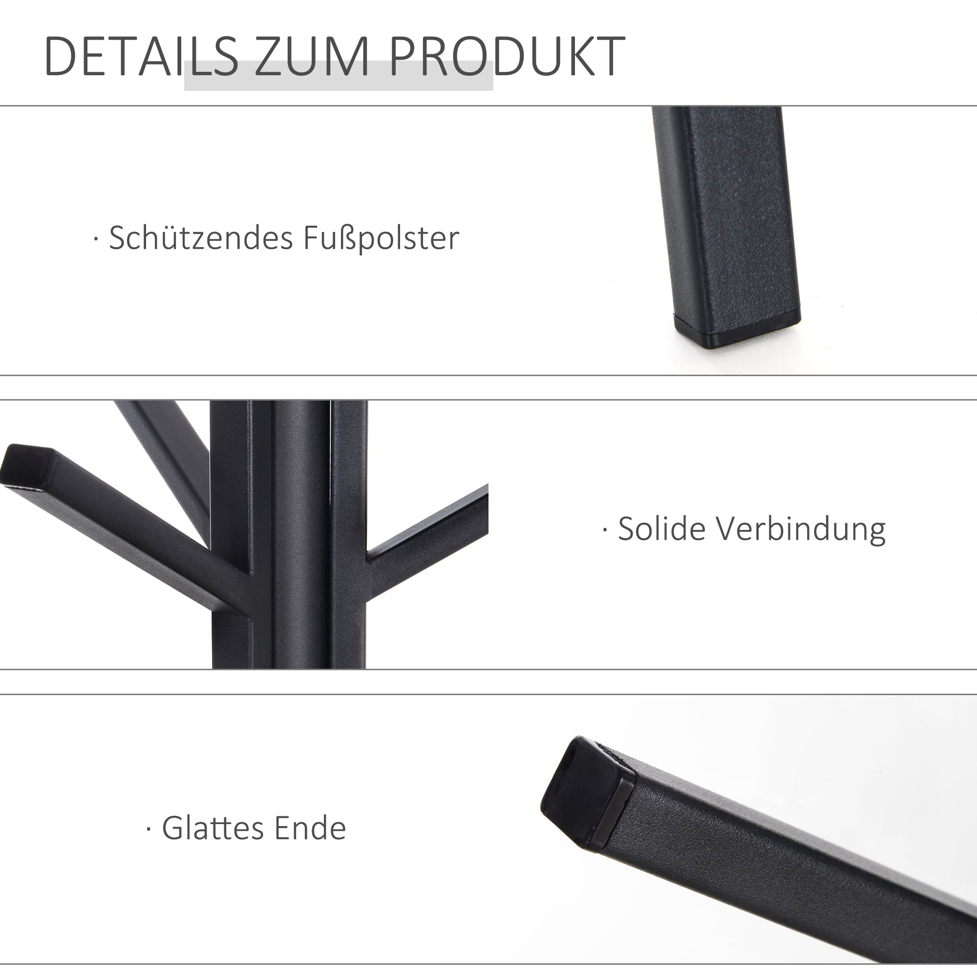Coat Rack, Coat Stand with 8 Hooks, Coat Rack with Shelf, Standing Wardrobe for Clothes, Hats, Bags, Metal, Brown, 45 x 45 x 180 cm