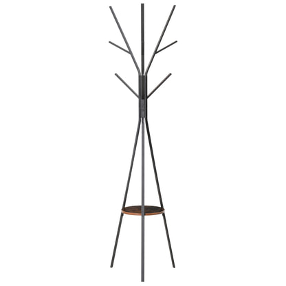 Coat Rack, Coat Stand with 8 Hooks, Coat Rack with Shelf, Standing Wardrobe for Clothes, Hats, Bags, Metal, Brown, 45 x 45 x 180 cm