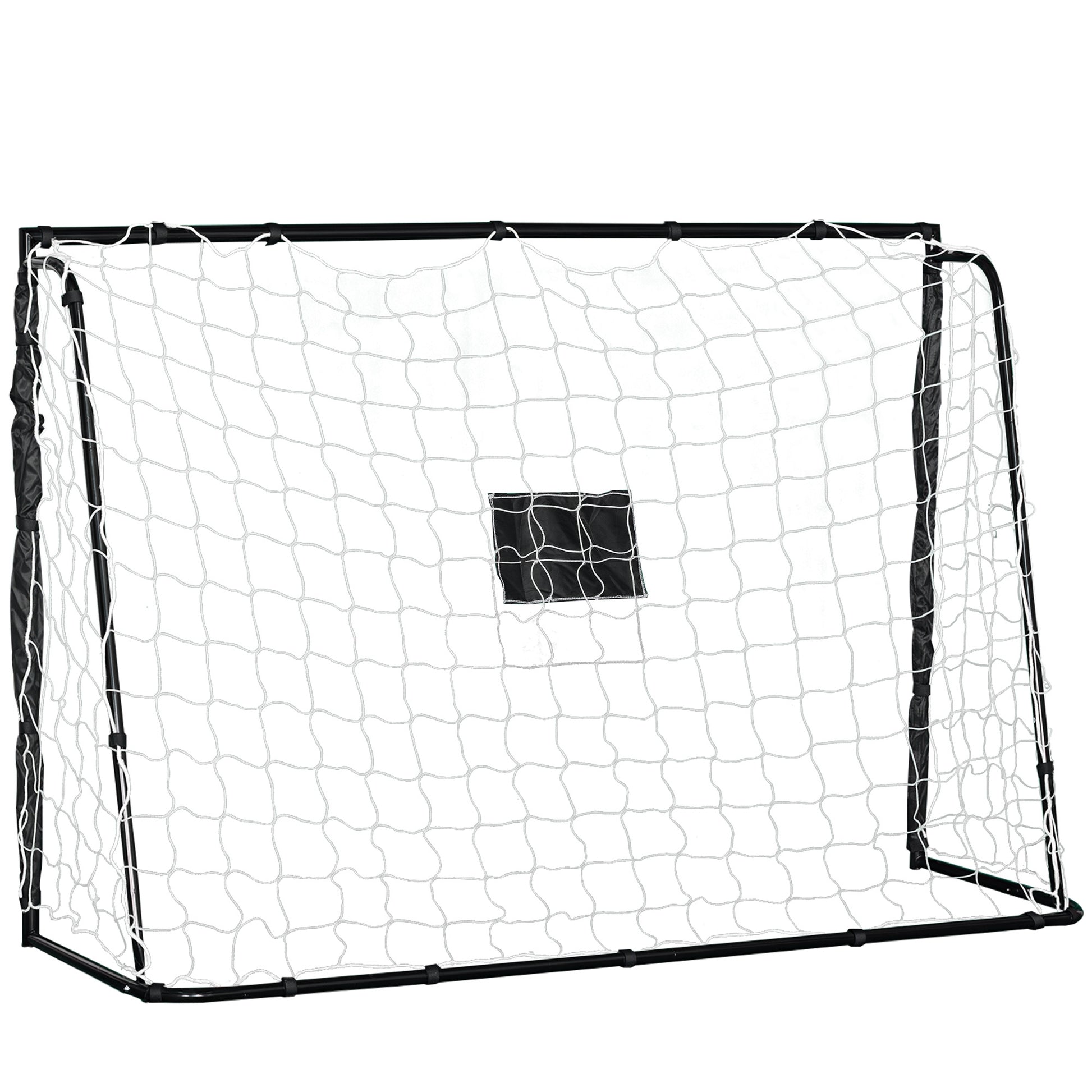 Football Goal - Soccer Goal - Training Goal dimensions 186L x 62W x 123H cm - metal frame PE net - pegs & tool included - black white