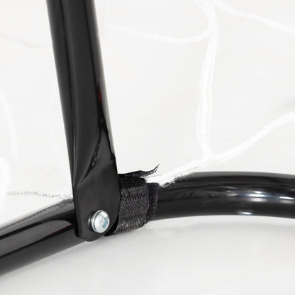 Football Goal - Soccer Goal - Training Goal dimensions 186L x 62W x 123H cm - metal frame PE net - pegs & tool included - black white