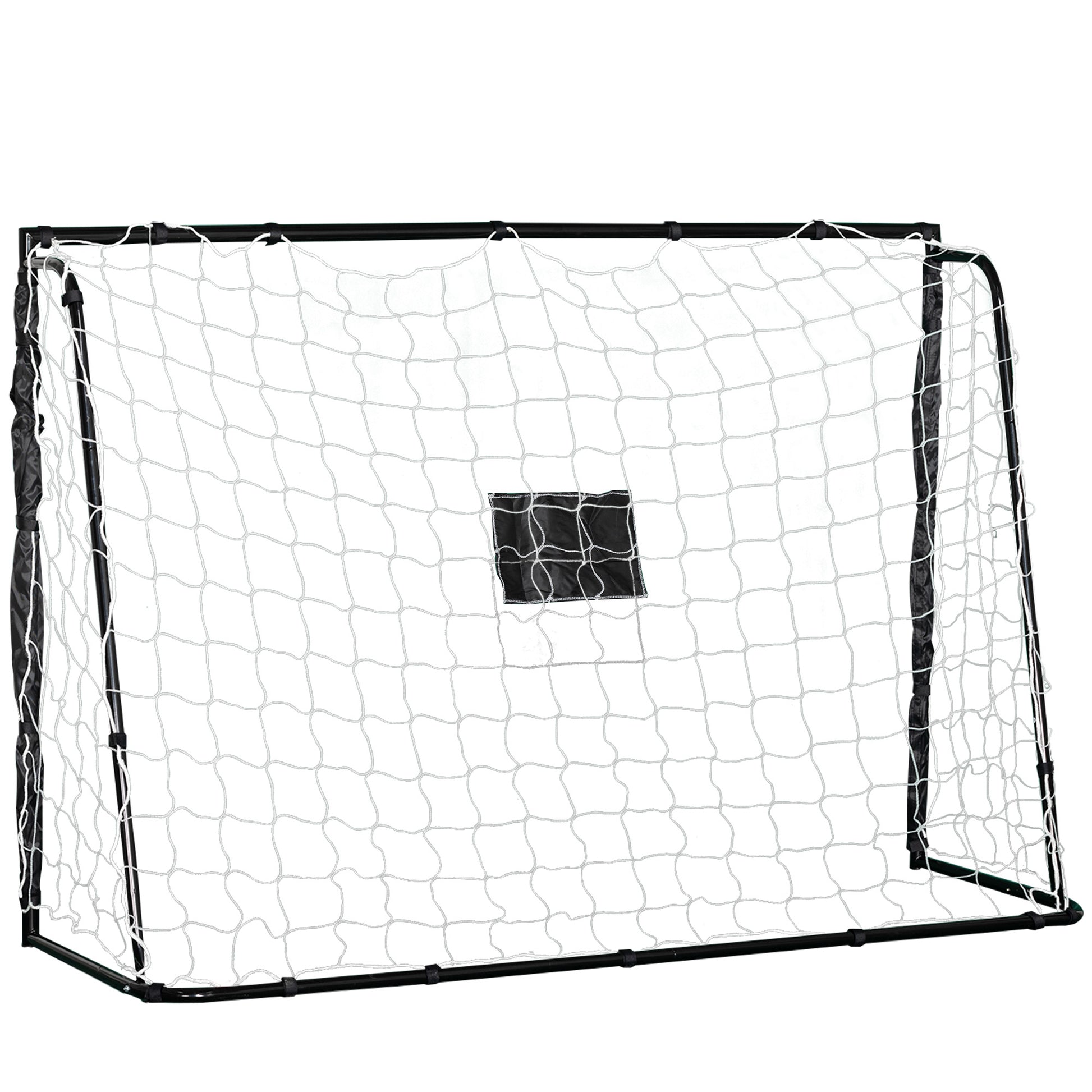 Football Goal - Soccer Goal - Training Goal dimensions 186L x 62W x 123H cm - metal frame PE net - pegs & tool included - black white