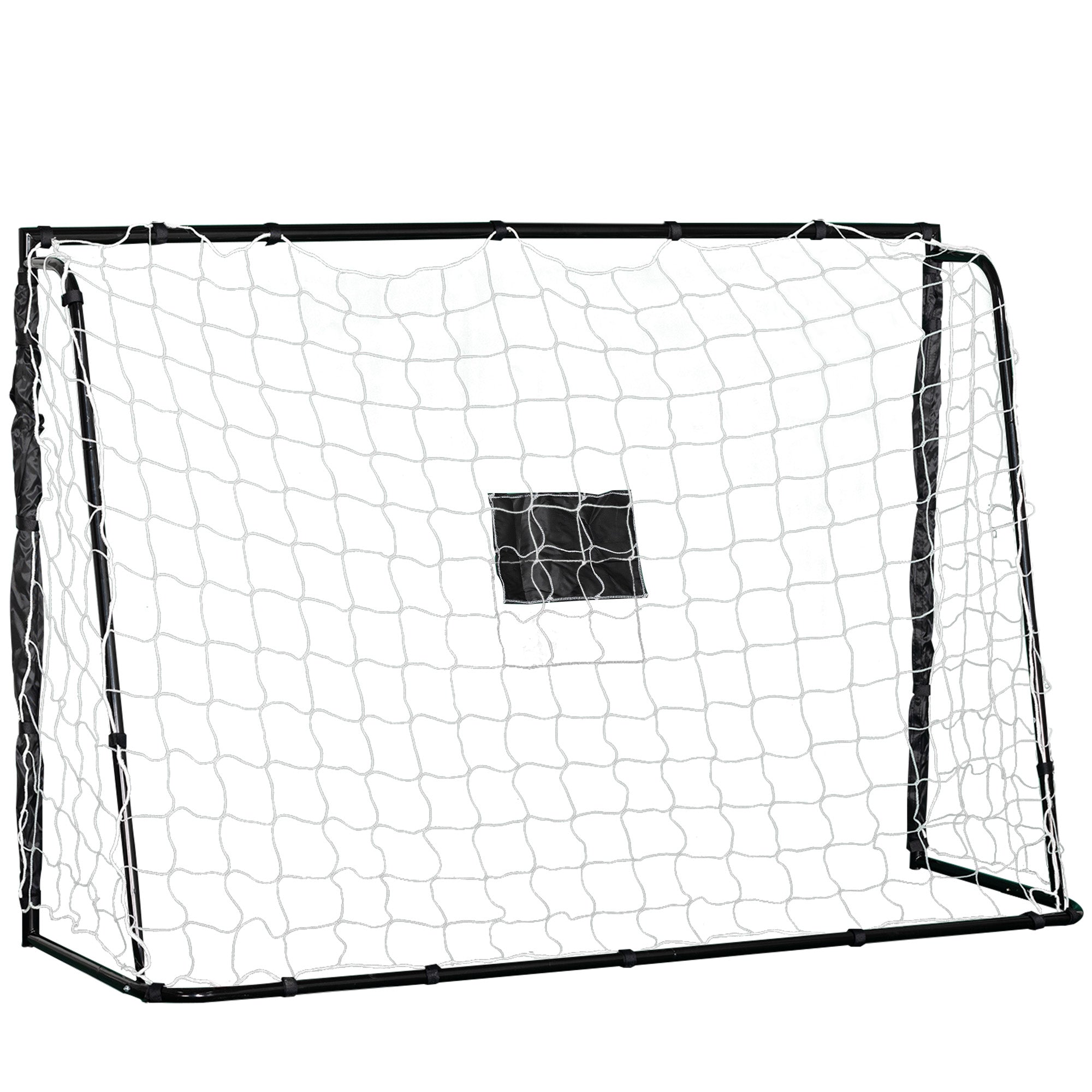 Football Goal - Soccer Goal - Training Goal dimensions 186L x 62W x 123H cm - metal frame PE net - pegs & tool included - black white