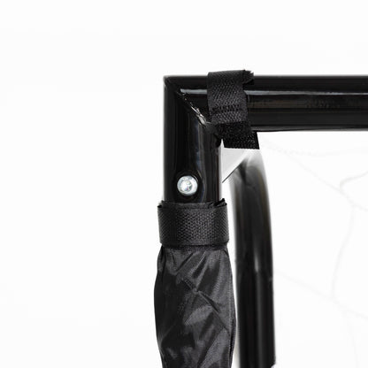 Football Goal - Soccer Goal - Training Goal dimensions 186L x 62W x 123H cm - metal frame PE net - pegs & tool included - black white