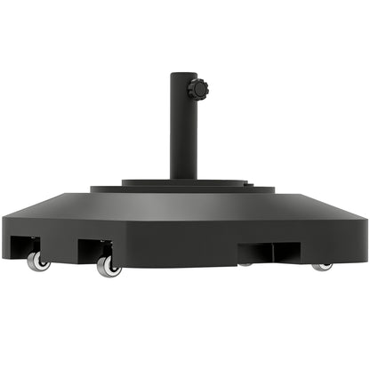 Concrete Umbrella Stand with Wheels, Round Umbrella Holder, Umbrella Weight, Stand for Umbrella 34/38/48mm Pole Diameter, for Balcony, Terrace, Garden, Bronze