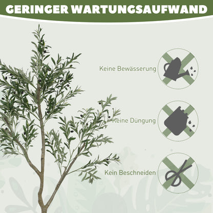 Large Artificial Olive Tree 180 cm Artificial Plant Artificial Plants Olive Tree in Pot, Artificial Tree like real with artificial grass, artificial moss for living room office bedroom garden