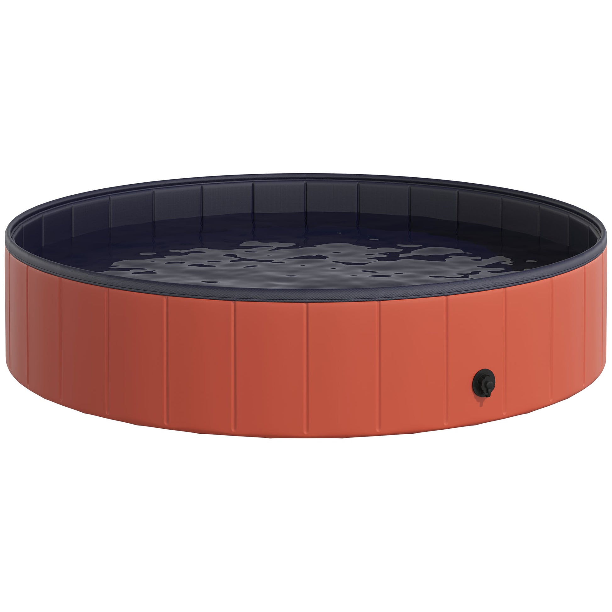 Dog Bath Tub Foldable Bathtub Dog Pool Splash Pool Swimming Pool Water Basin for Dogs and Cats Swim Pool Plastic+Wood Red Ø140 x H30 cm