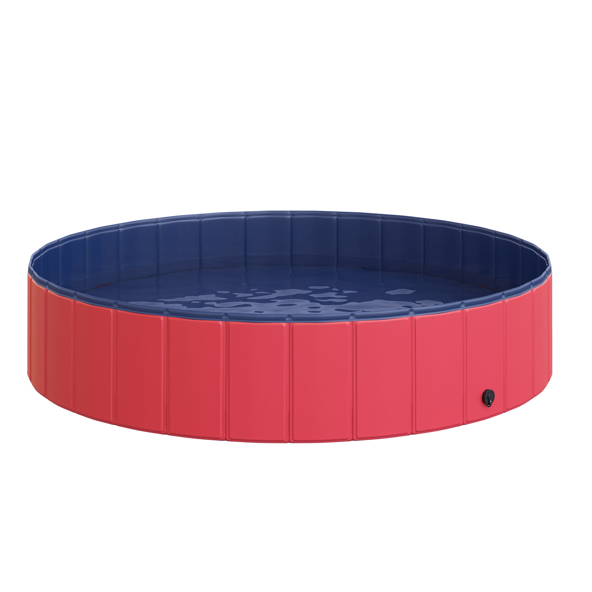 Dog Bath Tub Foldable Bathtub Dog Pool Splash Pool Swimming Pool Water Basin for Dogs and Cats Swim Pool Plastic+Wood Red Ø140 x H30 cm