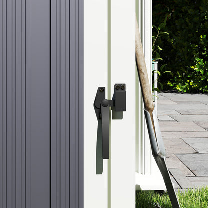 Outdoor Trash Can Cover for 2 Bins 240L, Outdoor Trash Can Cover, Doors with Handles, 180° Lift-Up Lids, Galvanized Steel, 146 x 81 x 122 cm, Dark Gray