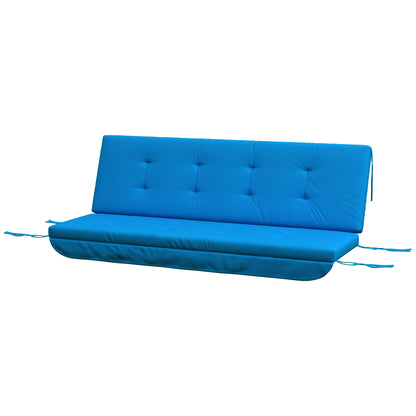 Cushion Set for Hollywood Swing 170 cm Seat Cushion Swing Cushion Garden Swing Garden Cushion Back Cushion Side Cushion Blue