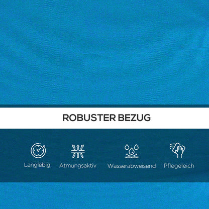 Cushion Set for Hollywood Swing 170 cm Seat Cushion Swing Cushion Garden Swing Garden Cushion Back Cushion Side Cushion Blue