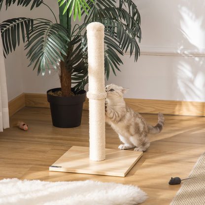 Scratching Post for Cats Scratching Column made of Sisal stable Scratching Tree Scratch Toy Cat with Ball 60 cm Chipboard Sisal Beige+Oak 34 x 34 x 60 cm