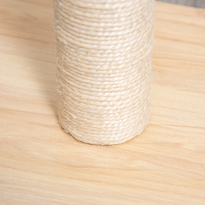 Scratching Post for Cats Scratching Column made of Sisal stable Scratching Tree Scratch Toy Cat with Ball 60 cm Chipboard Sisal Beige+Oak 34 x 34 x 60 cm
