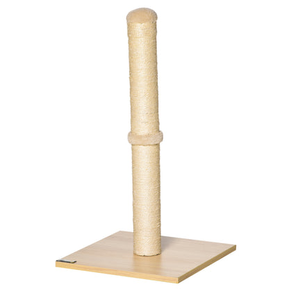 Scratching Post for Cats Scratching Column made of Sisal stable Scratching Tree Scratch Toy Cat with Ball 60 cm Chipboard Sisal Beige+Oak 34 x 34 x 60 cm