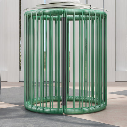 Poly Rattan Garden Furniture Set, Outdoor Balcony Furniture for 2 People, 3-Piece Bistro Set Seating Group with 2 Chairs, Side Table, Seat Cushions, Weatherproof Garden Furniture for Garden, Balcony, Green