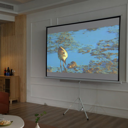 Manual Projector Screen with Stand 100 Inches Portable Projection Screen 4:3 Format for Indoor and Outdoor Home Cinema Patio 203x152 cm White