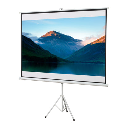 Manual Projector Screen with Stand 100 Inches Portable Projection Screen 4:3 Format for Indoor and Outdoor Home Cinema Patio 203x152 cm White