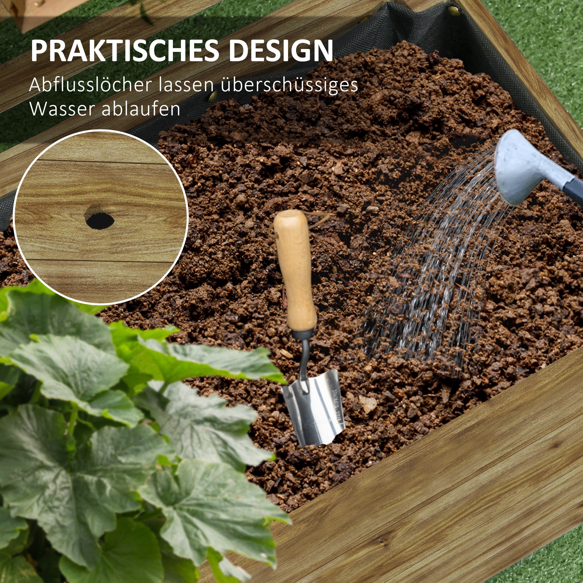 Raised Bed Planter with Trellis, Wheels, Wooden Planter Box, Garden Trellis 76x30x155cm for Garden Balcony Terrace, Planter for Climbing Plants Basket Plants, Flowers