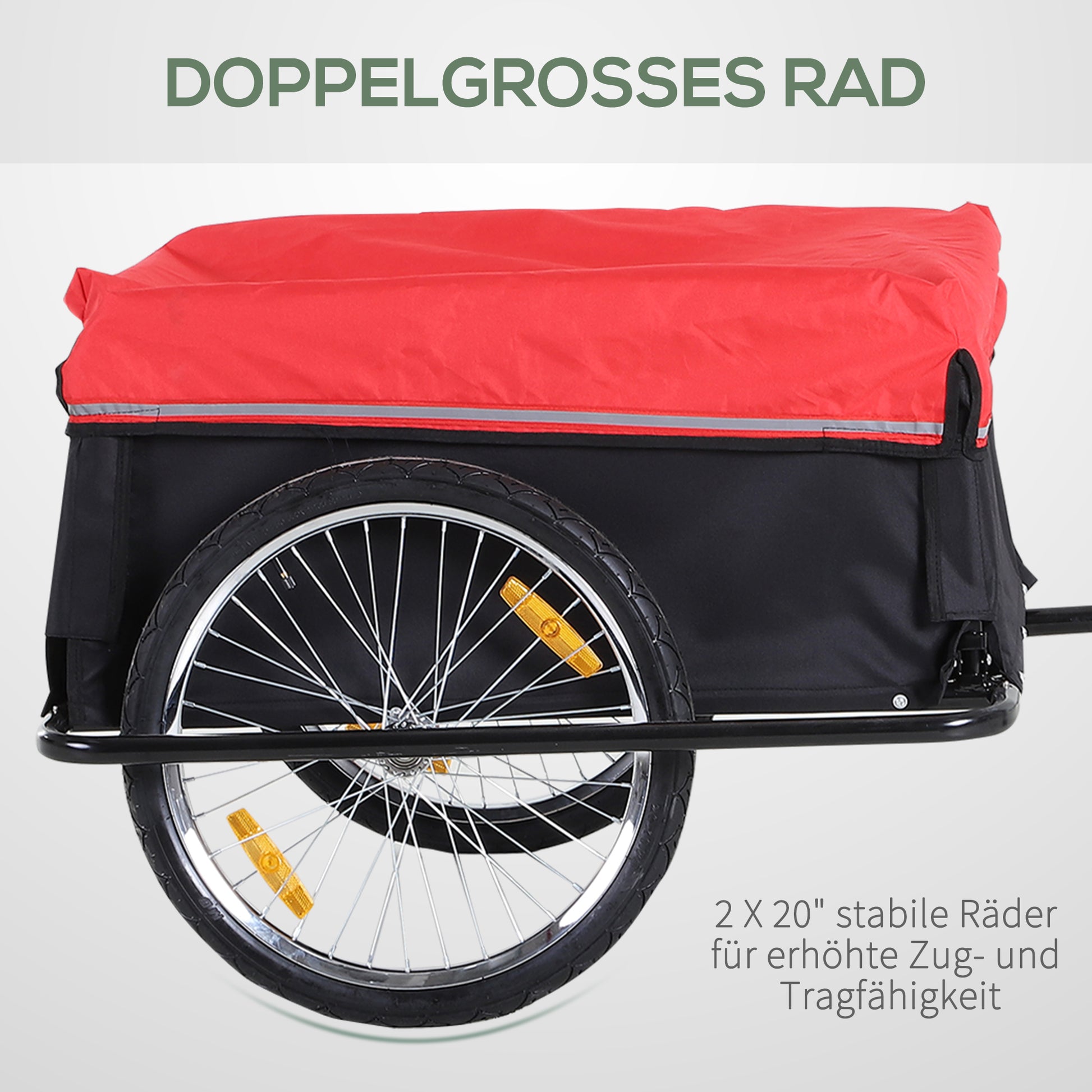 Folding Bike Trailer Cargo Trailer with Coupling, Transport Cart up to 40 kg Load Capacity, Transport Trailer Trailer for Bicycle Handcart 140 x 88 x 60 cm