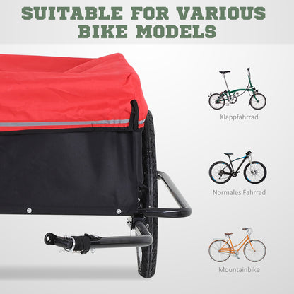 Folding Bike Trailer Cargo Trailer with Coupling, Transport Cart up to 40 kg Load Capacity, Transport Trailer Trailer for Bicycle Handcart 140 x 88 x 60 cm