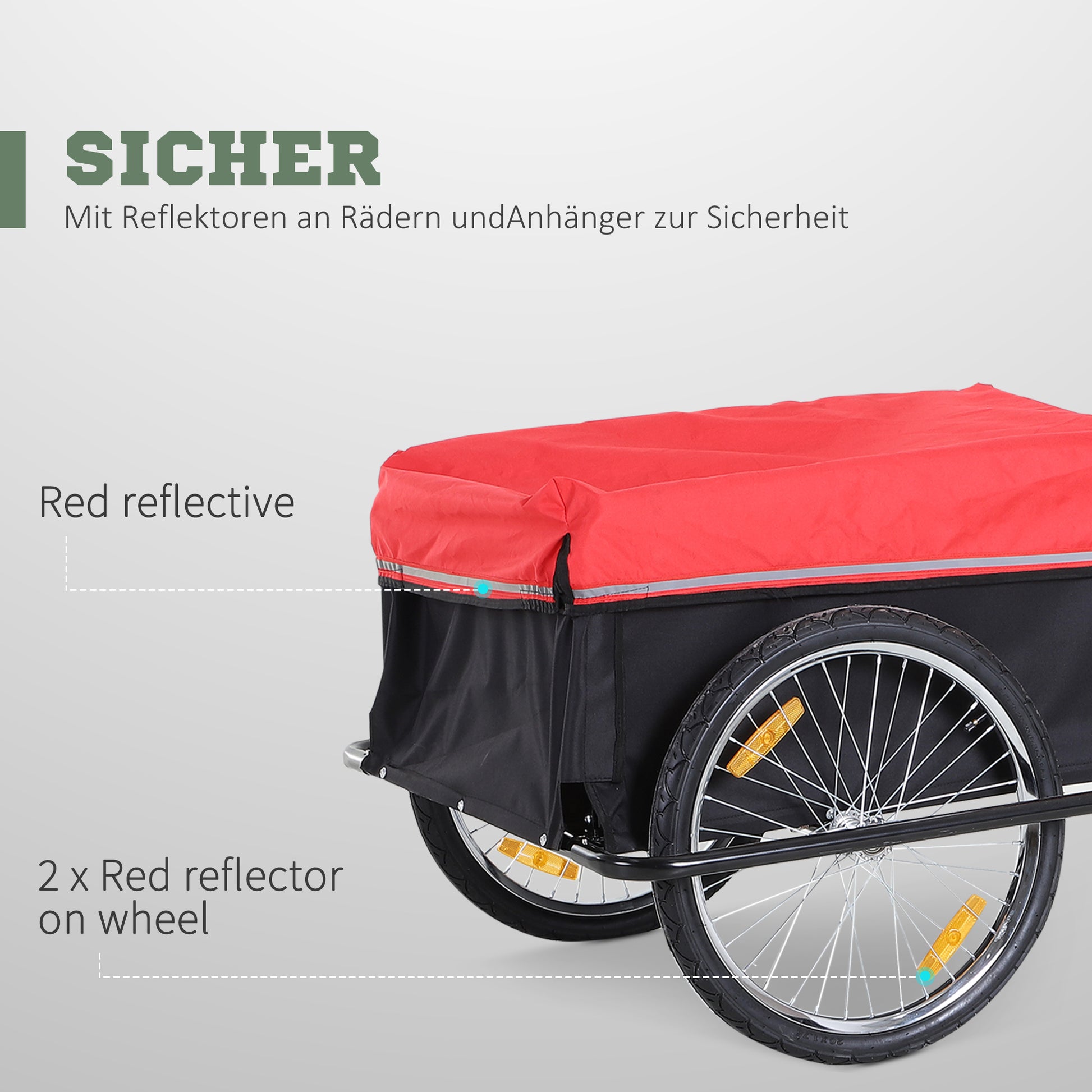 Folding Bike Trailer Cargo Trailer with Coupling, Transport Cart up to 40 kg Load Capacity, Transport Trailer Trailer for Bicycle Handcart 140 x 88 x 60 cm