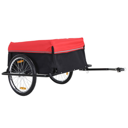 Folding Bike Trailer Cargo Trailer with Coupling, Transport Cart up to 40 kg Load Capacity, Transport Trailer Trailer for Bicycle Handcart 140 x 88 x 60 cm